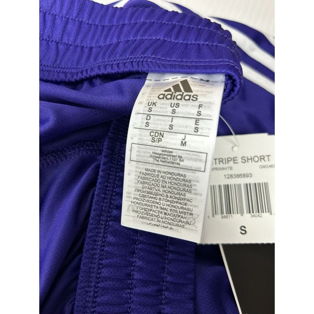 Adidas Men's 3-Stripes Knits Shorts Purple/White Size SMALL GM2463